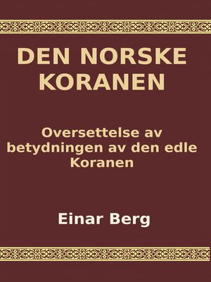 cover image of Den Norske Koranen
